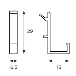 Crochet de suspension pour profilé USEit – 6 pièces / Noir brossé