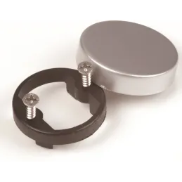 Charnière à clipser sur verre CLIP 95° avec embase et cache / Chrome mat