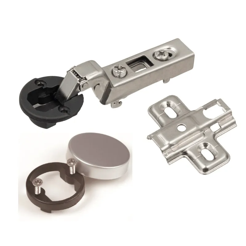 Charnière à clipser sur verre CLIP 95° avec embase et cache / Chrome mat