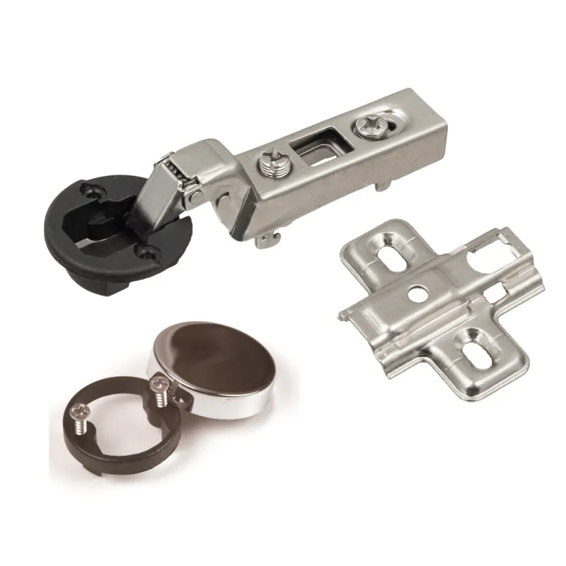 Charnière à clipser sur verre CLIP 95° avec embase et cache / Chrome brillant