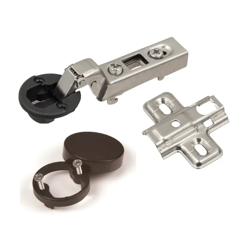 Charnière à clipser sur verre CLIP 95° avec embase et cache / Noir mat