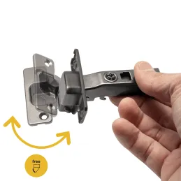 Charnière pour ouverture sans poignée, encastrée, EXLUSIVE X91 avec embase 3D / Titane