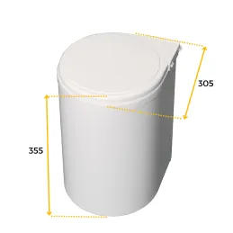 Poubelle ronde KLASIK 13 l / Blanche
