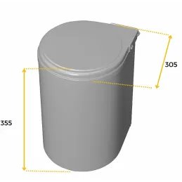 Poubelle ronde KLASIK 13 l / Grise