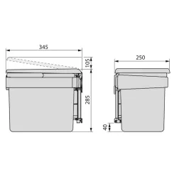 Poubelle de porte SEPARO 15 L / Anthracite