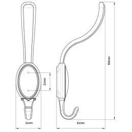 Porte-manteau mural ANTICO Maxi / Chrome brillant