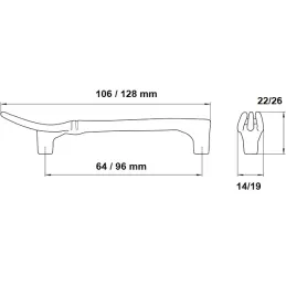 Poignée FORK / Argent vieilli
