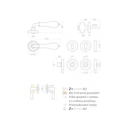 Poignée sur rosace CERAN / Anthracite – porcelaine blanche