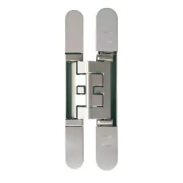 Charnière invisible pour portes à recouvrement affleurant / Chrome mat