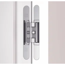 Charnière invisible pour portes à recouvrement affleurant / Chrome mat