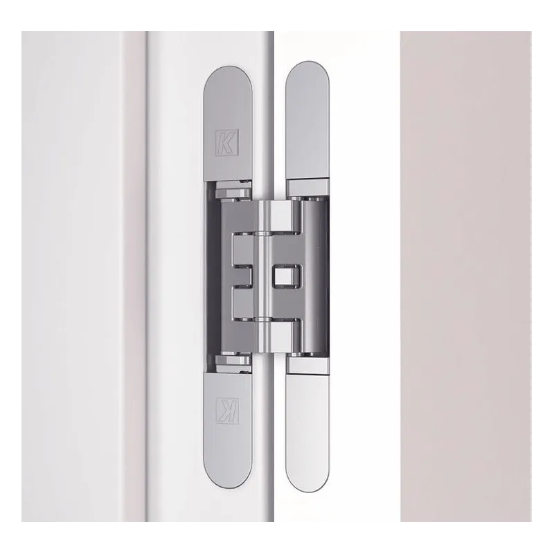Charnière invisible pour portes à recouvrement affleurant / Chrome mat