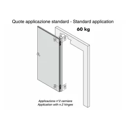 Charnière invisible pour portes à recouvrement affleurant / Chrome mat