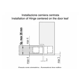 Charnière invisible pour portes affleurantes / Nickel satiné