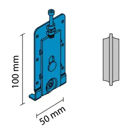 Kit de ferrures pour trois portes coulissantes MULTIOMEGA W RAMA – 3 m / Aluminium