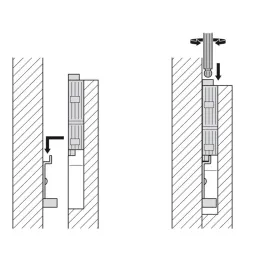 Ferrure de suspension pour panneau – miroir avec pièce de fixation հակ‑partie