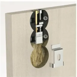 Ferrure de suspension pour panneau – miroir avec pièce de fixation հակ‑partie