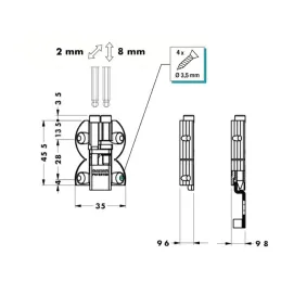 Ferrure de suspension pour panneau – miroir avec pièce de fixation հակ‑partie