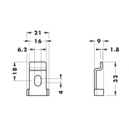 Ferrure de suspension pour panneau – miroir avec pièce de fixation հակ‑partie
