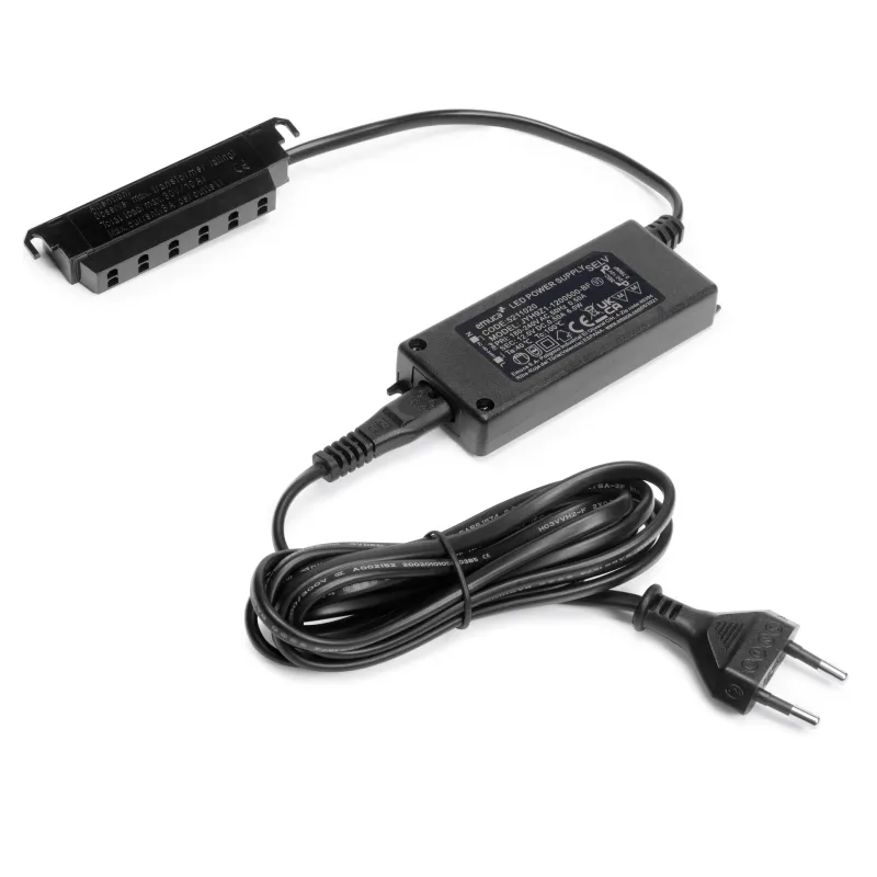 Transformateur LED (adaptateur secteur) 12 V avec connecteurs intégrés / Noir