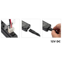 Transformateur LED (adaptateur secteur) 12 V avec connecteurs intégrés / Noir