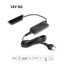 Transformateur LED (adaptateur secteur) 12 V avec connecteurs intégrés / Noir