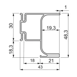 Profil de prise pour portes GOLA Vertical latéral / Blanc brillant