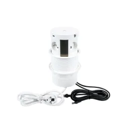 Prise escamotable avec recharge sans fil, 4 prises 230 V + 2 ports USB de recharge A/C + RJ45 / Blanc