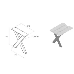 Pieds de banc VENOM – paire / noir mat