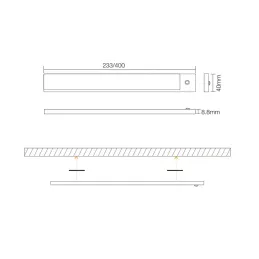Éclairage LED sous meuble avec capteur YASMINE / Noir mat