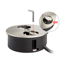 Prise électrique Twist ovale 1x 230 V + USB A-C / Acier inoxydable
