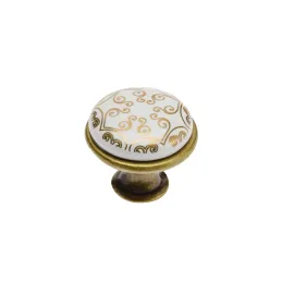 Bouton de meuble ORIENT / Porcelaine à motif – ornement doré