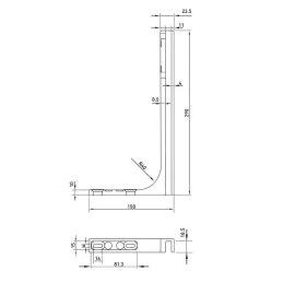 Équerre de stabilisation pour paroi de douche / Chrome brillant