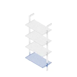 Étagère métallique de 1000 mm avec supports pour système modulaire de dressing ZERO / Noir mat