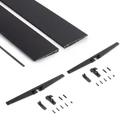 Étagère métallique de 1000 mm avec supports pour système modulaire de dressing ZERO / Noir mat