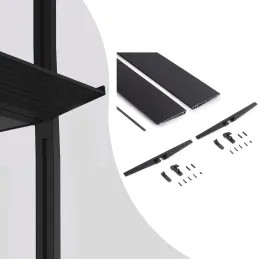 Étagère métallique de 1000 mm avec supports pour système modulaire de dressing ZERO / Noir mat