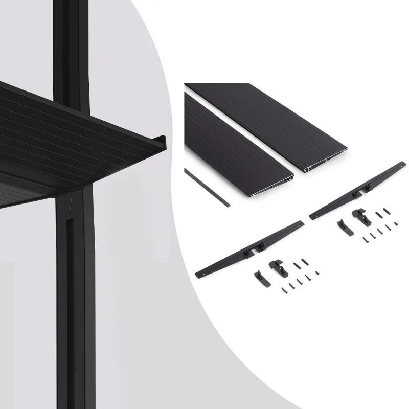 Étagère métallique de 1000 mm avec supports pour système modulaire de dressing ZERO / Noir mat
