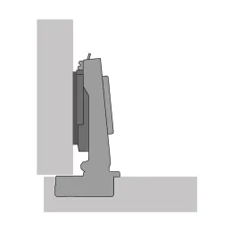 Charnière à montage en applique avec amortissement, 105°, NOVISYS 52 / Silent system