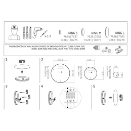 Lampe LED design RING M 250 mm / Cuivre