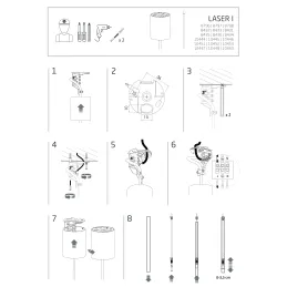 Lampe design LASER 490 mm / Cuivrée