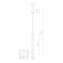Lampe design LASER 490 mm / Cuivrée