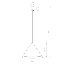 Luminaire design ZENITH L 500 mm / Noir