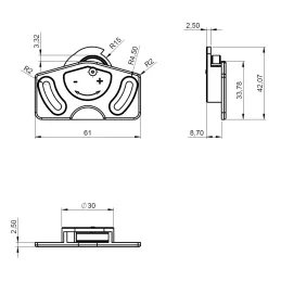 Kit pour porte coulissante : guide supérieur + roulette inférieure UNIPOS / Brun foncé