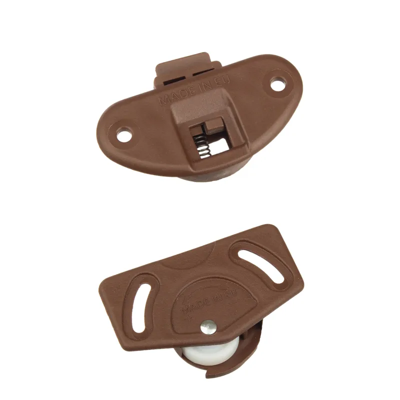 Kit pour porte coulissante : guide supérieur + roulette inférieure UNIPOS / Brun foncé