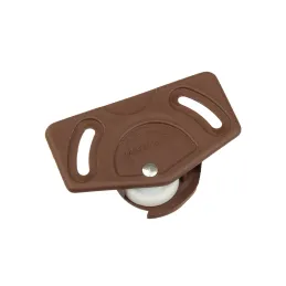 Kit pour porte coulissante : guide supérieur + roulette inférieure UNIPOS / Brun foncé