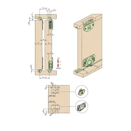 Kit pour porte coulissante : guide supérieur + roulette inférieure UNIPOS / Noir