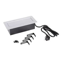 Prise électrique escamotable SCHUKO 3x230V / Aluminium