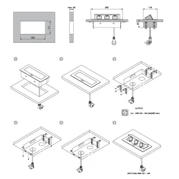Prise électrique escamotable SCHUKO 3x230V + recharge USB A/C / Noir mat