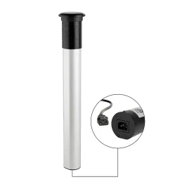 Prise électrique escamotable automatique MORGAN SCHUKO 3x230V + 2xUSB A+C / Aluminium