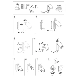 Applique murale MONO I avec câble / Blanc mat