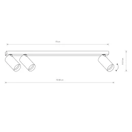 Plafonnier MONO III / Blanc-doré